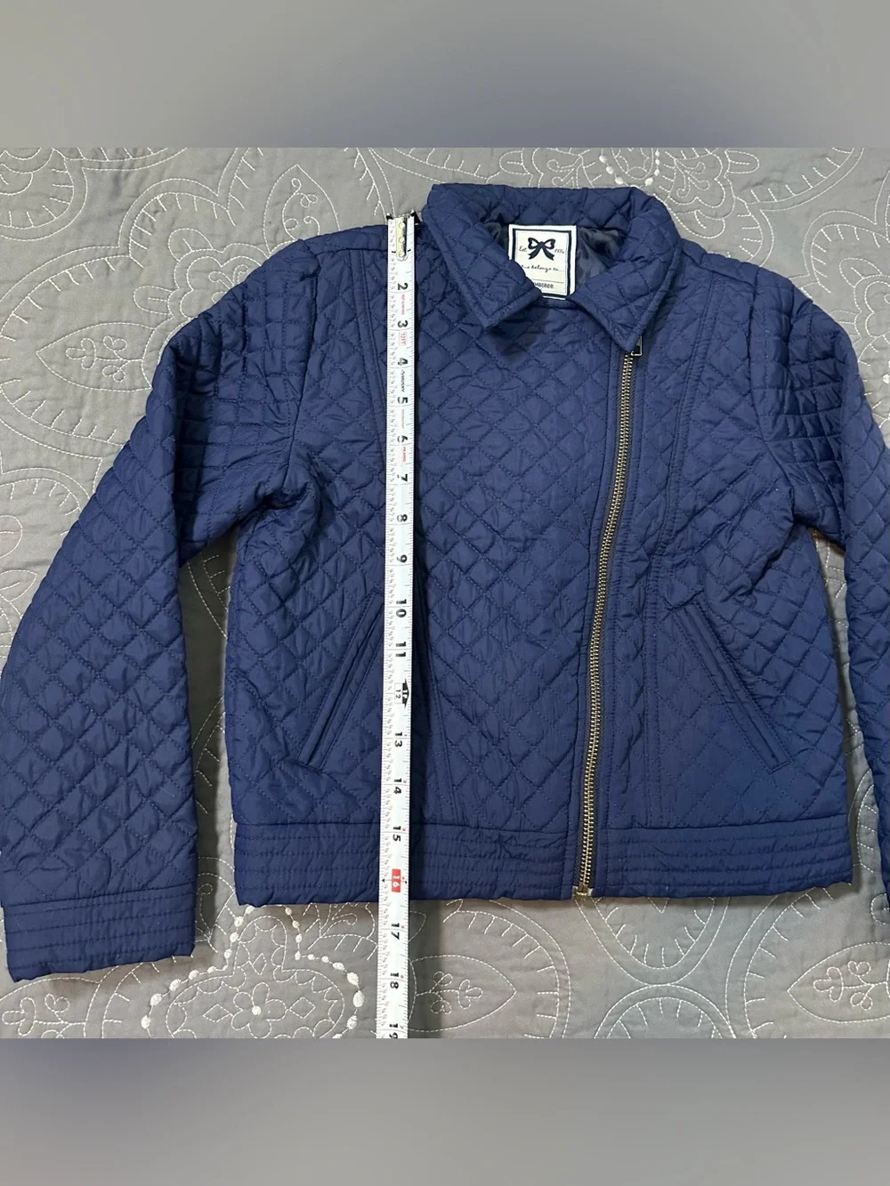 Gymboree Girls Navy Quilted Moto Jacket Size Medium